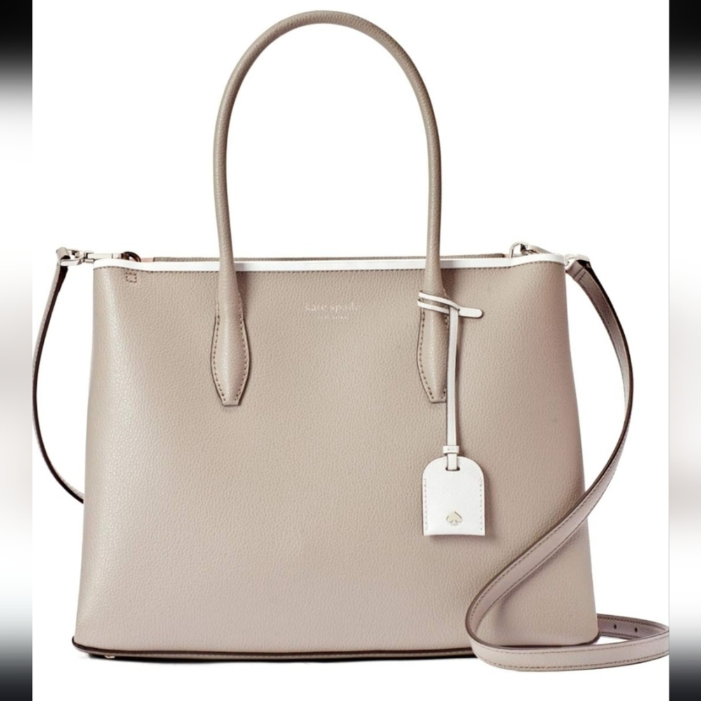 Kate Spade Eva Top Zip Leather Pastel Lilac Tote Bag
